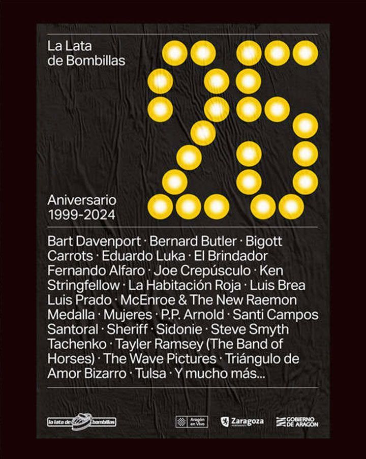 lata de bombillas cartel aniversario
